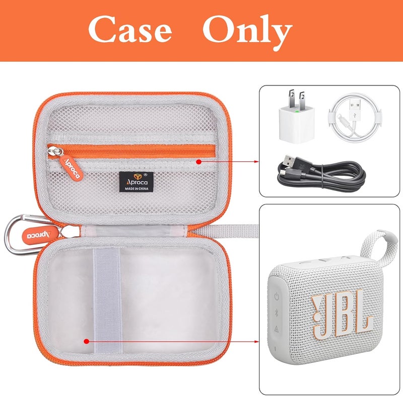 Aproca Case Compatible with JBL Go 4 / Go 3 Ultra-Portable Waterproof Dustproof Bluetooth Speaker, Portable Storage Bag for Accessories -White (Case Only) - Image 2